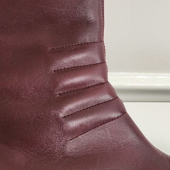 SKECHERS Y2K Style Platform Boots (Size 9) Burgundy, Side Zip Thick Sole 2933 - Picture 6 of 11